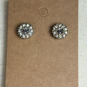 Gold and Silver Sunburst Crystal Earrings